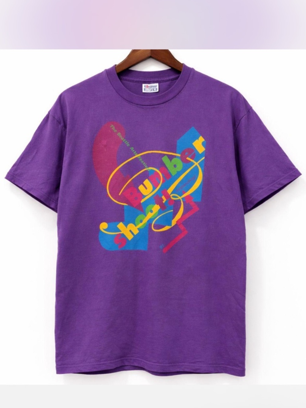 Vintage 1990s Bumbershoot Seattle promo tee purple Hanes XL - Rare Find